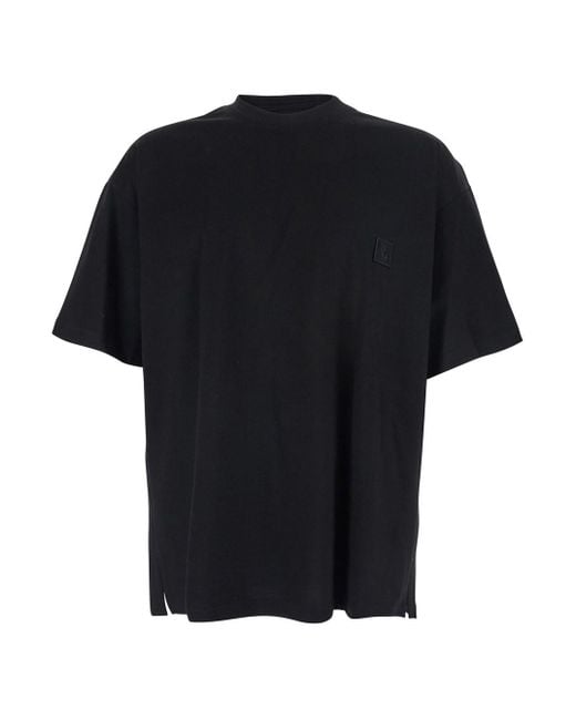 T-Shirtt-Shirt Girocollo Con Patch Logo Sul Fronte E M di Wooyoungmi in Black da Uomo