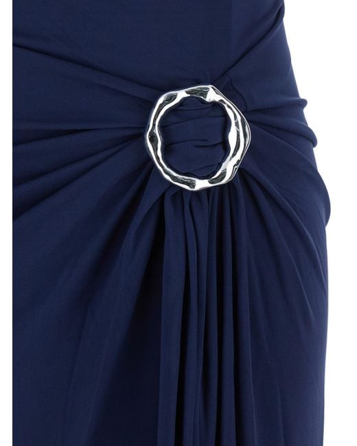 Jonathan Simkhai Blue Strapless Long Dress With Ring Embellishment