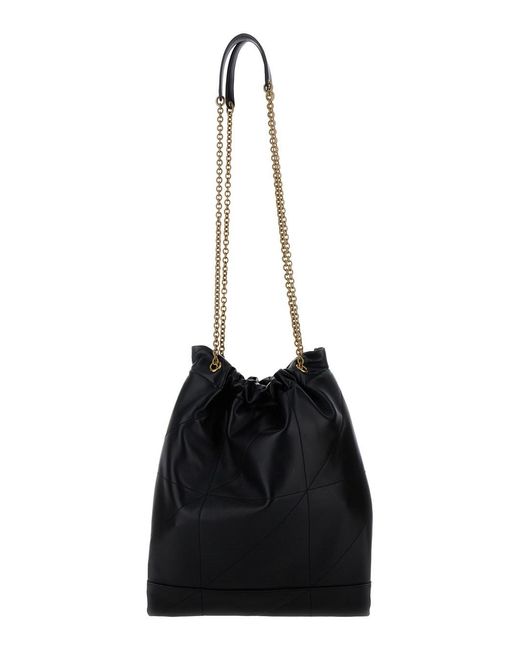 Saint Laurent Black Crossbody Bag 'Jamie 4.3 Pochon' With Cassandre Plate On Front