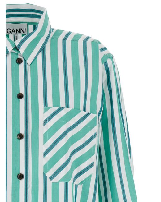 Camicia A Righe di Ganni in Blue
