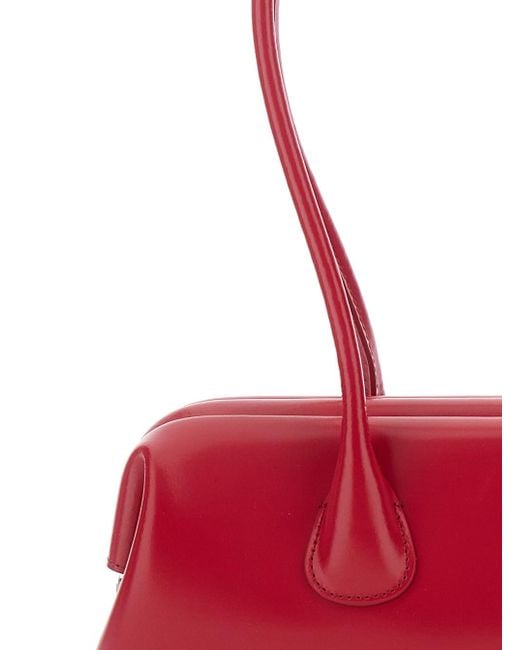 Borsa A Spalla 'Boat Wide Mini' Con Manici Tondi E Logo Lettering di OSOI in Red