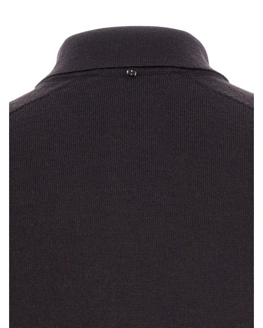 Sportmax Blue 'Perseo' Cropped Cardigan With Button Down Collar And R
