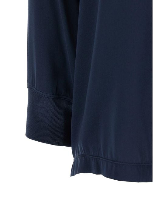 Jucca Blue Blouse With Long Sleeves And Round Neck