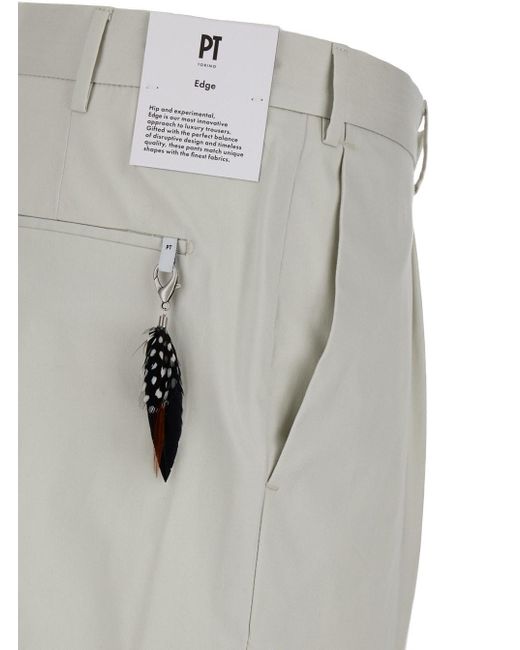 PT Torino Gray Dieci Slim Fit Trousers for men