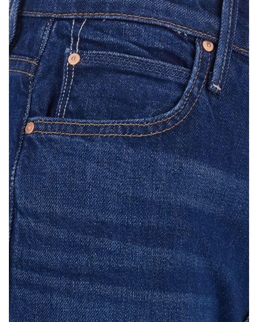 Mother Blue The Kick It Jeans With High Waist And Straight Leg
