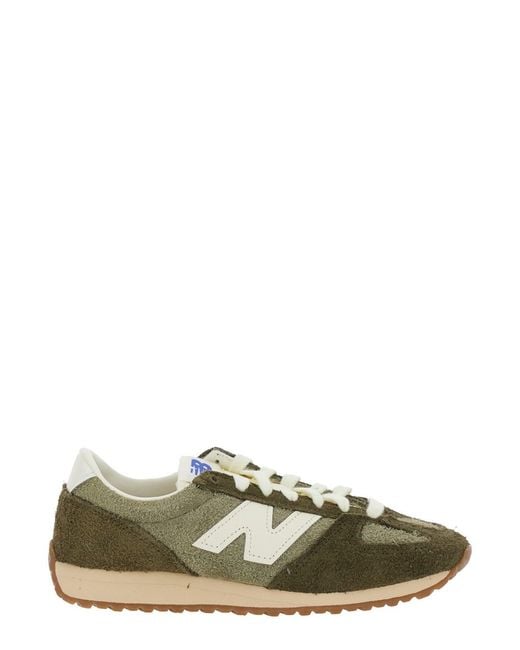 New Balance Green Low Top Sneakers With Logo Patch