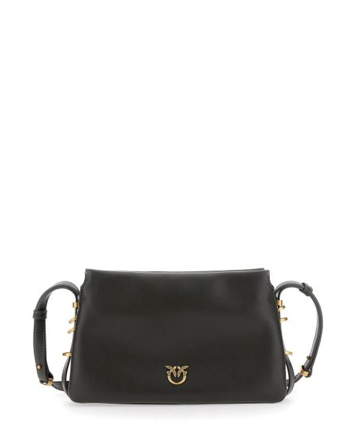 Borsa A Spalla Con Placca Love Birds Diamond Cut Sul Fronte E Tr di Pinko in Black