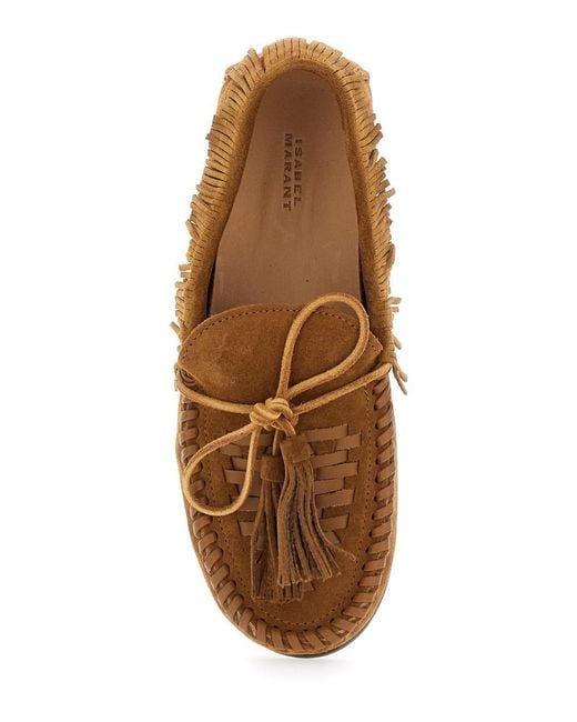 Isabel Marant Brown Fitza' Loafers With Fringed Details