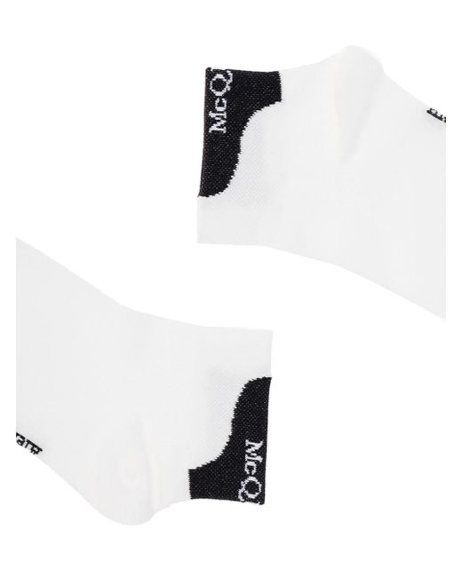 McQueen White Cotton Socks With Logo