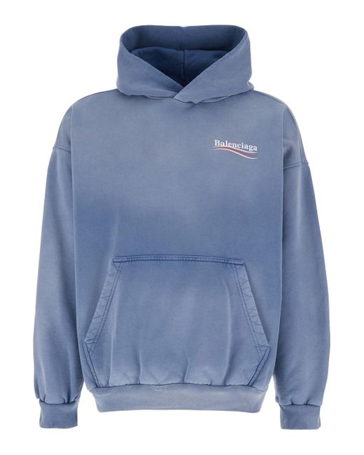 Balenciaga Blue Campaign Medium Fit Hoodie for men