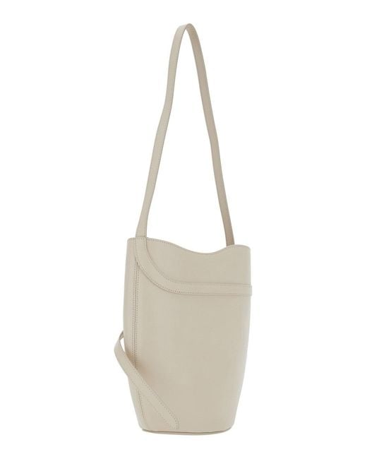 Liffner White Shoulder Bag With Adjustable Strap