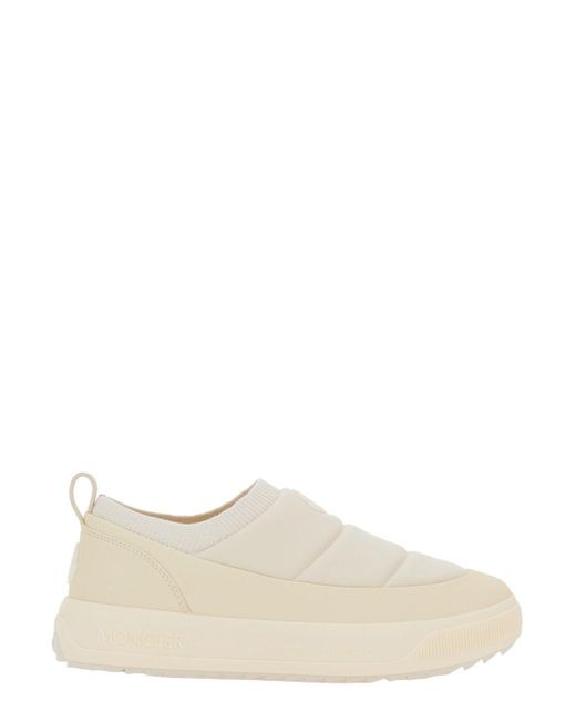Moncler Natural 'Monpulse' Low Top Sneakers With Logo Patch On The Front for men