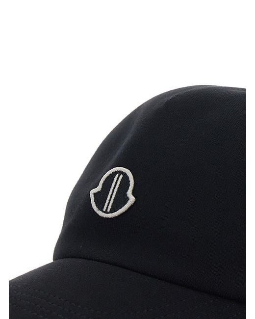Rick Owens Black Baseball Cap With Logo Emb