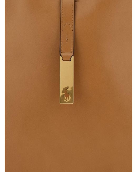 Polo Ralph Lauren Brown Shoulder Bag P Id Shldr Leather Strap
