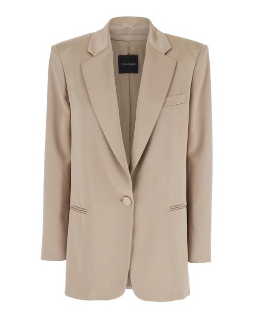 ANDAMANE Natural 'Guia' Single-Breasted Jacket With Notched Revers A
