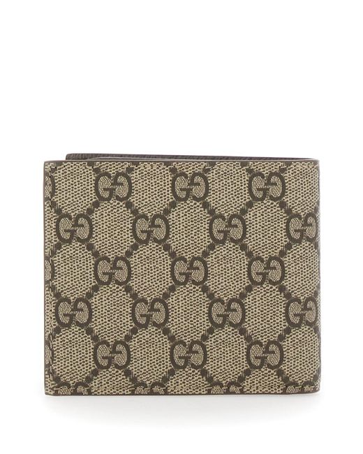 Gucci Gray Bi-Fold Wallet With Double G Logo Plaque On The Front for men