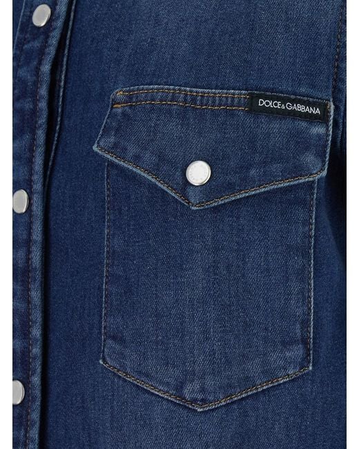Dolce & Gabbana Blue Denim Shirt