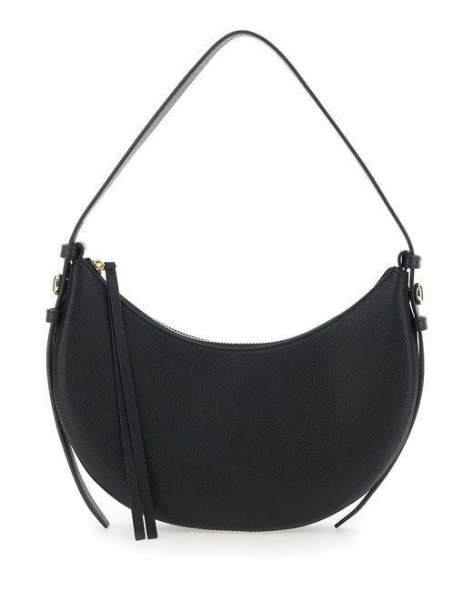 Tory Burch Blue Shoulder Bag Romy Half Moon Leather
