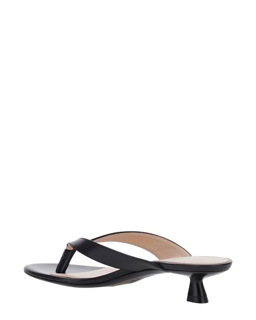 Stuart Weitzman Black Sandals Rio Sleek Leather
