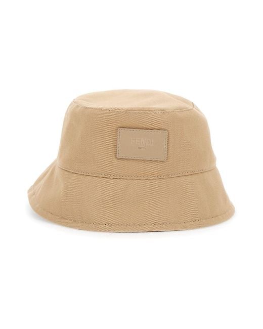 Cappello Da Pescatore Con Ricamo Logo Tono Su Tono di Fendi in Natural da Uomo