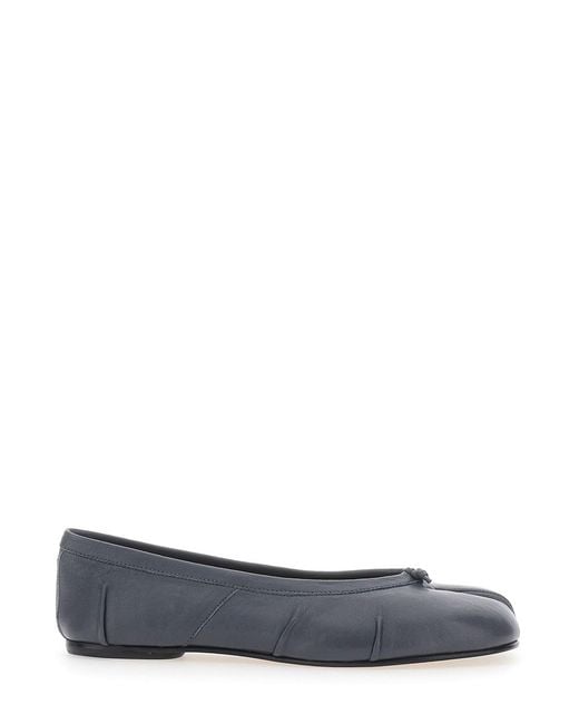 Maison Margiela Blue Ballet Shoes With Leather And