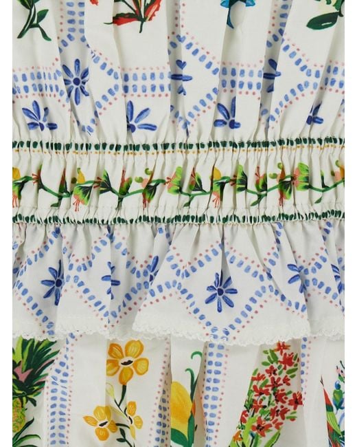 Farm Rio White Long Dress, Cotton