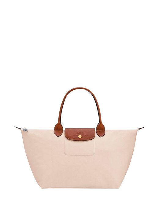 Longchamp Pink Shoulder Bag Leather Drawstring