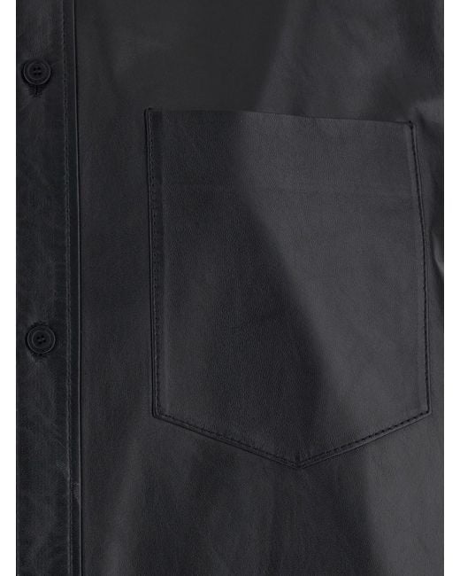 Balenciaga Black Shirt With Classic Collar And Front Pocket