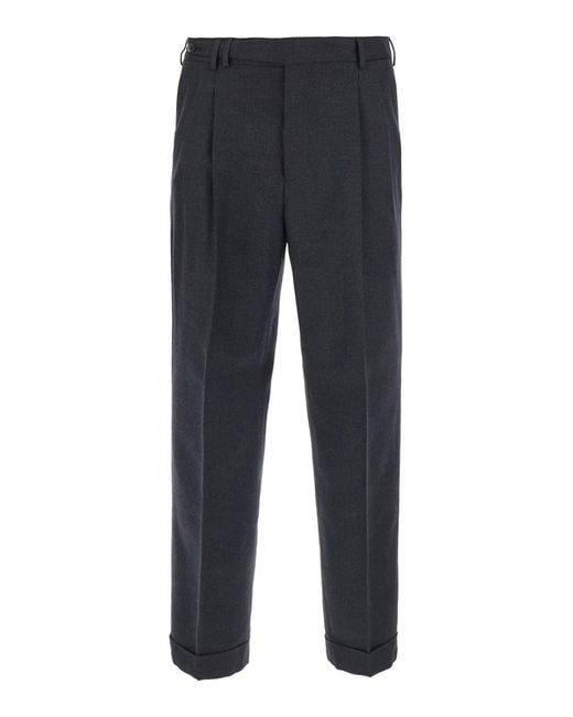 PT Torino Blue Pants With Belt Loops And Front Pleats for men