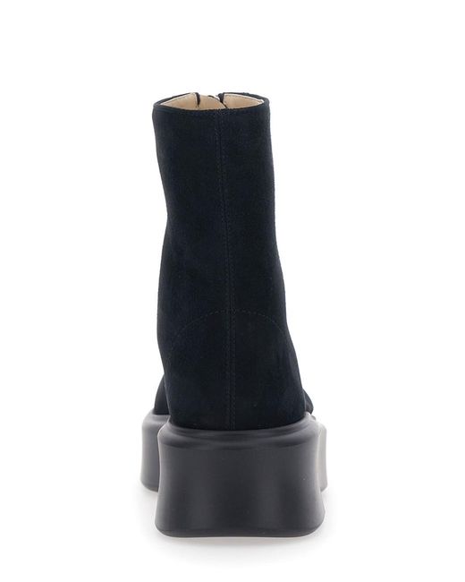 The Row Black Ankle Boots With Zip And Platform