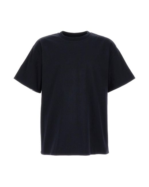 Bottega Veneta Black Crewneck T-Shirt With Embroidered Logo for men