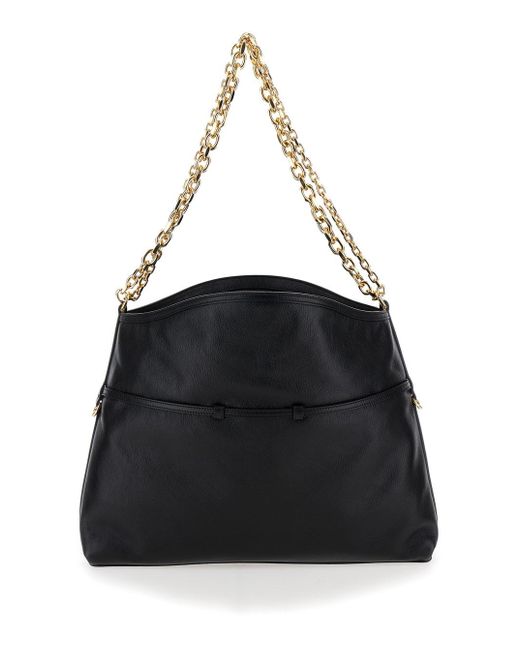 Givenchy Black 'Voyou Chain Medium' Shoulder Bag With Logo Detail
