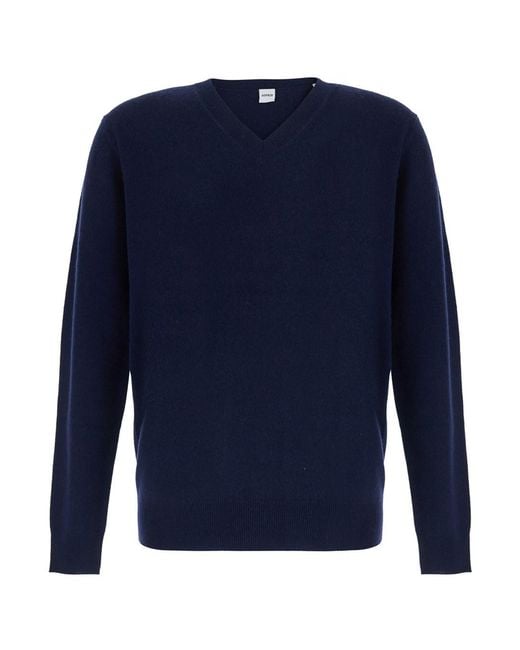 Aspesi Blue Sweater With High Neck And Long Sleeves for men
