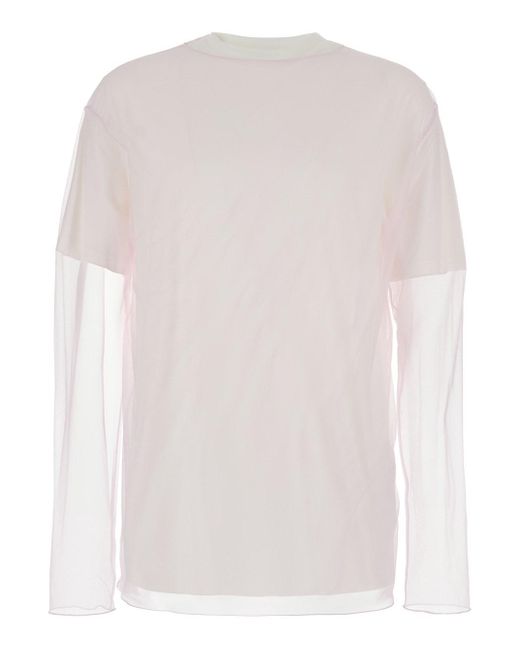 Jil Sander White Back Print Short-Sleeved T-Shirt for men