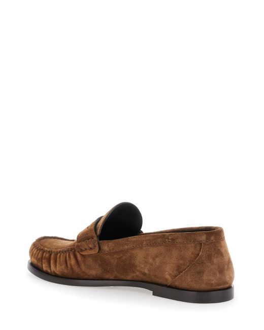 Mocassini Con Logo Cassandre Sul Fronte di Saint Laurent in Brown