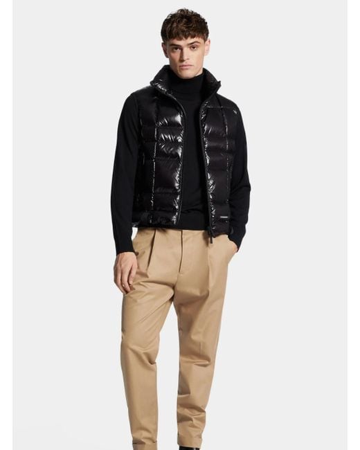 Piumino Smanicato A Collo Alto Con Patch Logo Sul Fronte In di DSquared² in Blue da Uomo