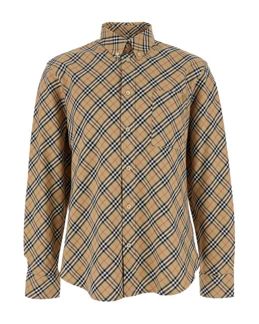 Camicia Con Motivo Vintage Check All-Over di Burberry in Multicolor da Uomo