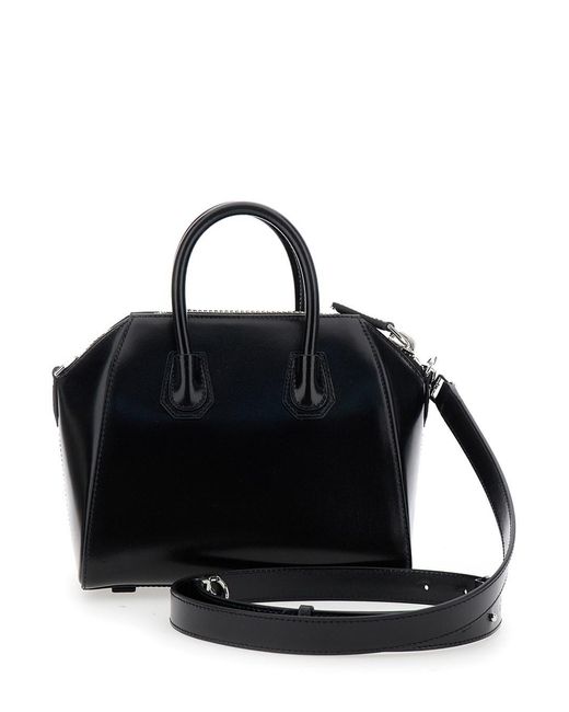 Givenchy Black Small Handbag 'Antigona' With Laminated Logo