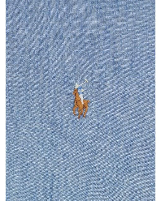 Polo Ralph Lauren Blue Long Sleeve Shirt Cotton for men