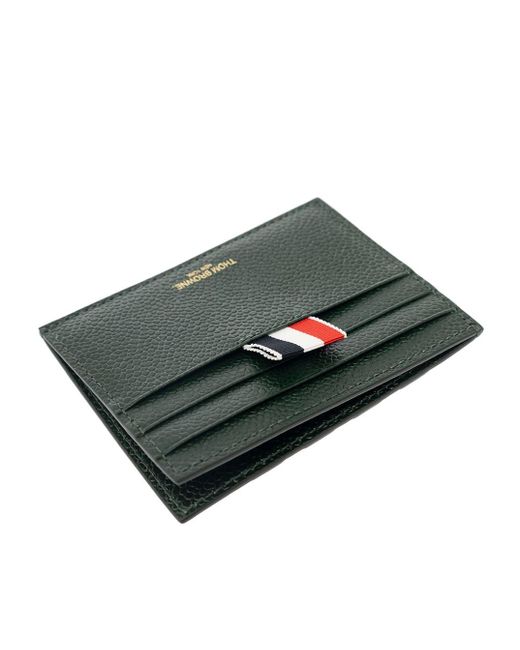 Thom Browne Black Single Card Holder W/ Note Compartment U0026 4 Bar for men