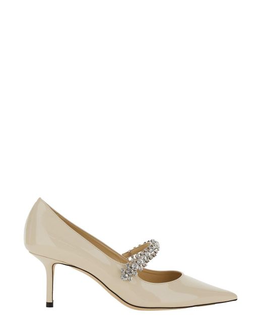 Décolleté 'Bing' Con Decorazione Con Cristalli E Tacco Alto di Jimmy Choo in Natural