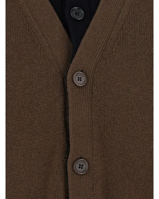 J.W. Anderson Brown Jw Anderson Cardigan With V-Neck And Layered Design for men