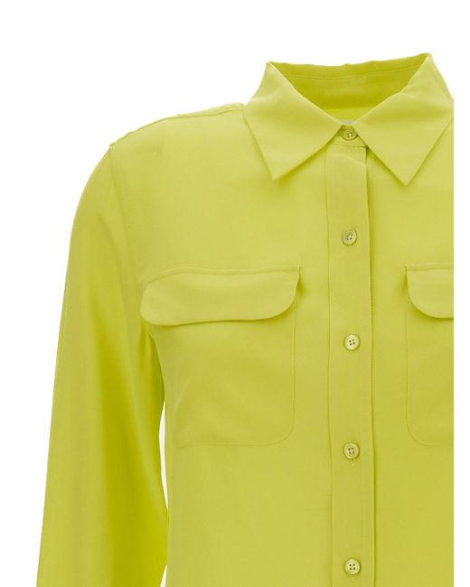 Equipment Green 'Slim Signature' Shirt With Classic Collar