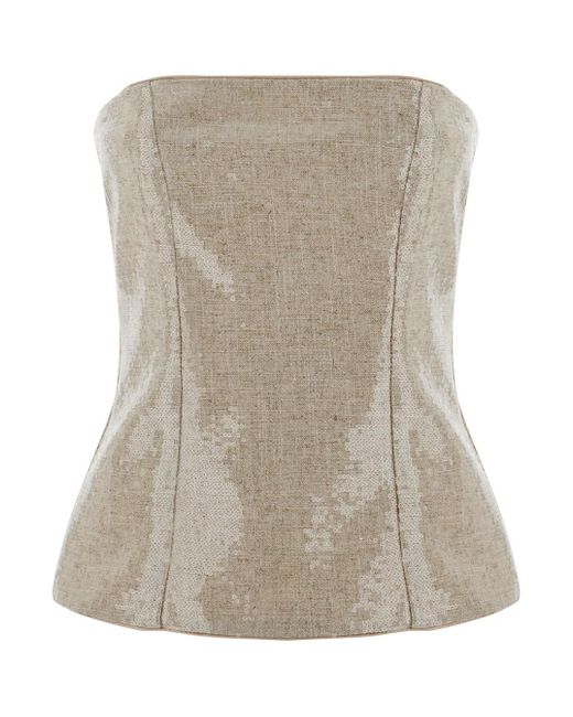 FEDERICA TOSI Gray Top With Sequins