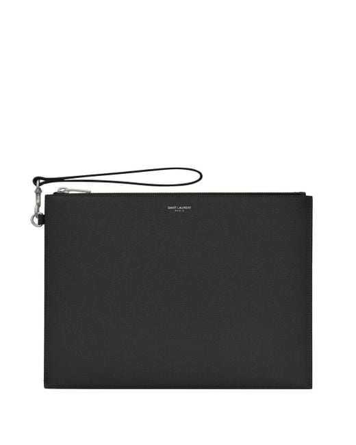 Porta Tablet Con Logo Impresso di Saint Laurent in Black da Uomo