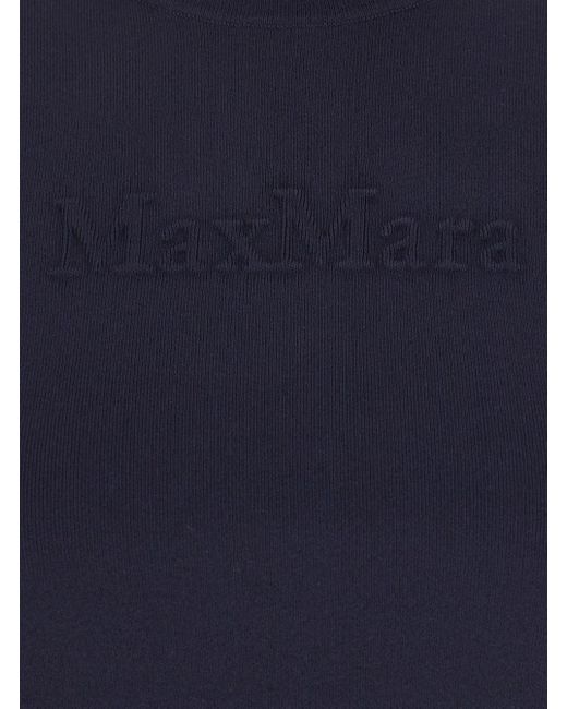 Max Mara Blue Crewneck T-Shirt With Logo