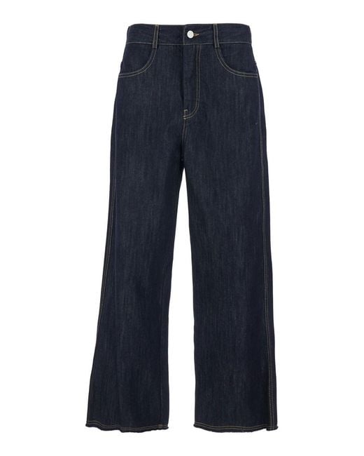 Tela Blue Jeans With Contrast Stitching Denim