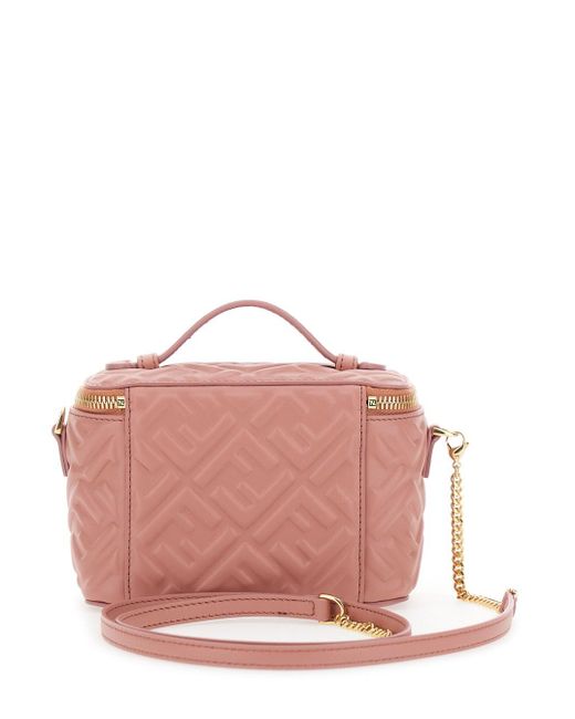 Borsa A Mano 'Vanity Bag' Con Motivo Ff di Fendi in Pink