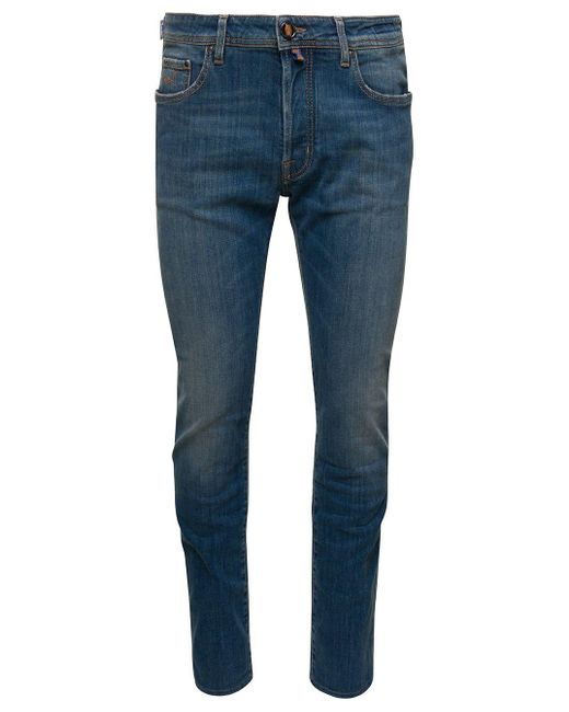 Jeans A Cinque Tasche Con Bandana Logata di Jacob Cohen in Blue da Uomo