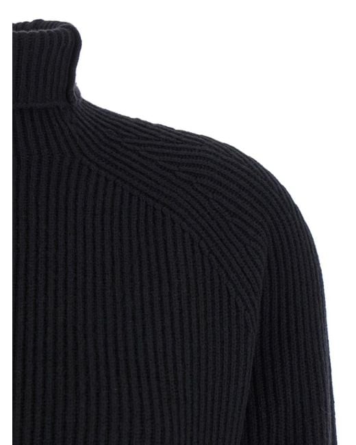 Max Mara Black Ribbed Long Dress